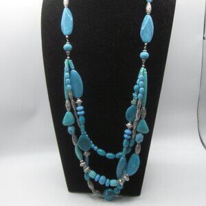 Acrylic Turquoise Beaded Necklace